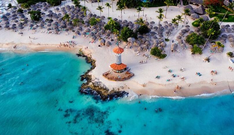 bayahibe beach dr dominicus beach with lighthouse
