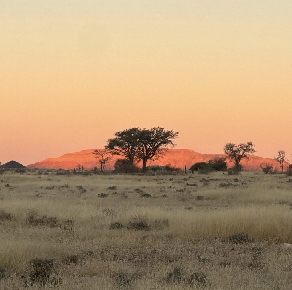 sunset views in Namibia